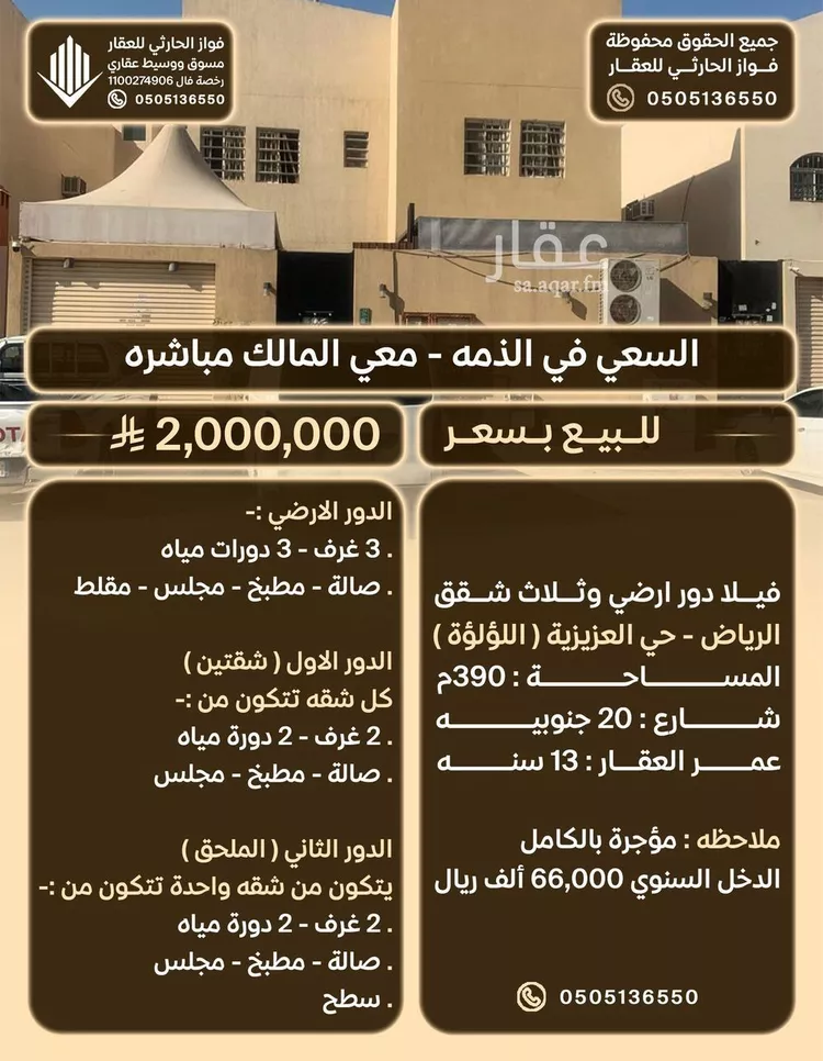 فيلا للبيع في شارع رقم 96, حي العزيزية, مدينة الرياض, منطقة الرياض