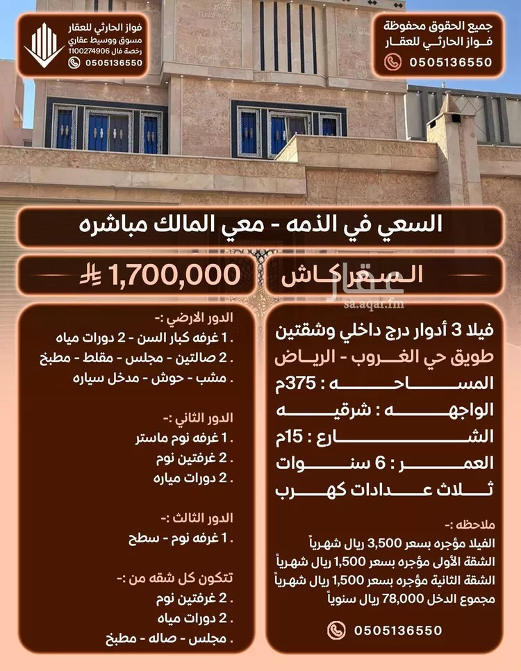 فيلا للبيع في شارع محمد بن عبدالحكيم, حي طويق, مدينة الرياض, منطقة الرياض