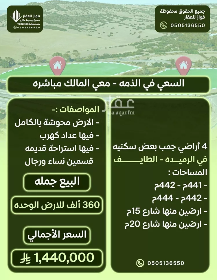 أرض للبيع في حي الرميدة, مدينة امارة منطقة مكة المكرمة - الطائف, منطقة مكة المكرمة