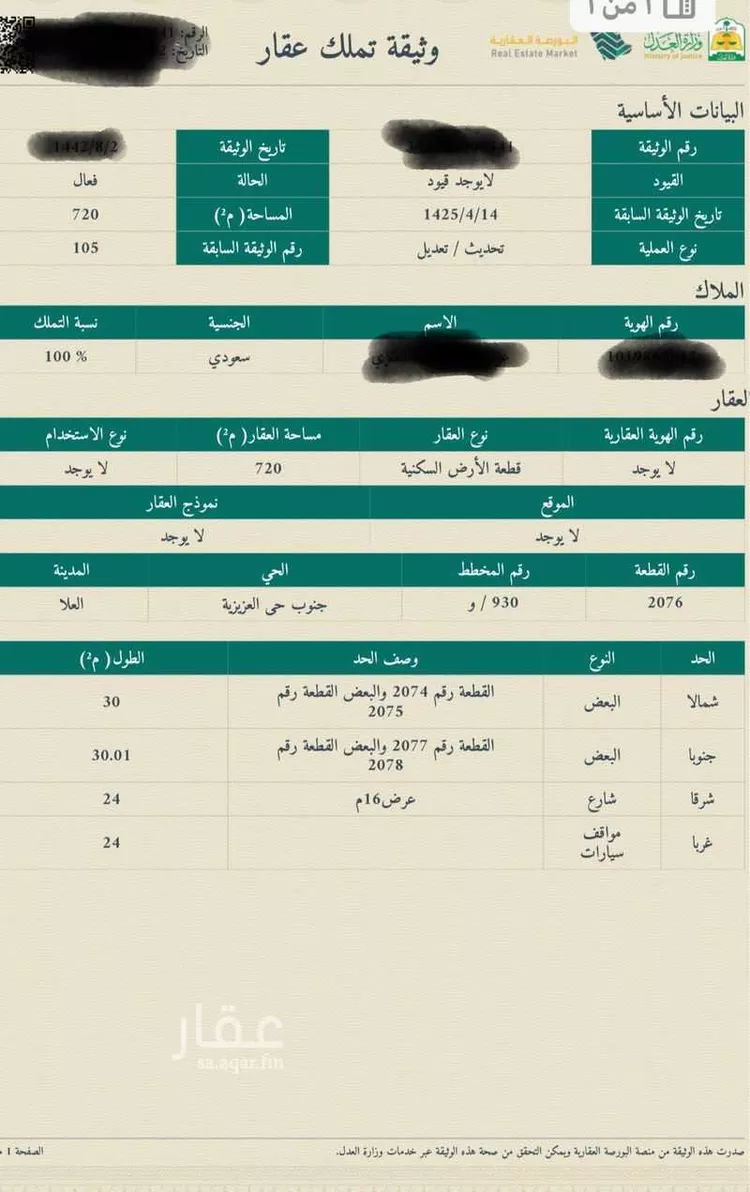 Land for Sale in Al Ula Al Aziziyah