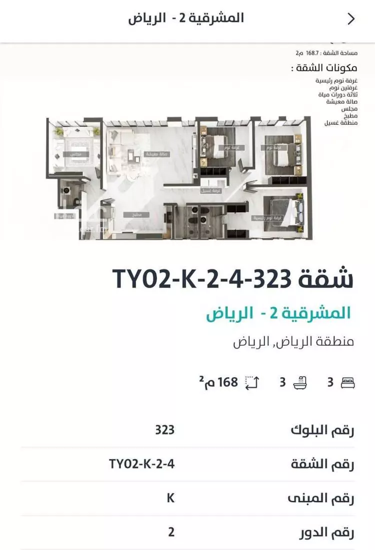 شقة للبيع في طريق الإمام عبدالله بن سعود بن عبدالعزيز ، حي الجنادرية ، الرياض ، منطقة الرياض 1 صورة