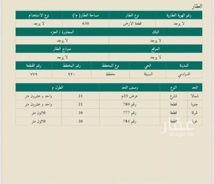 Land for Sale in Al Duwadimi Al Sunbulah