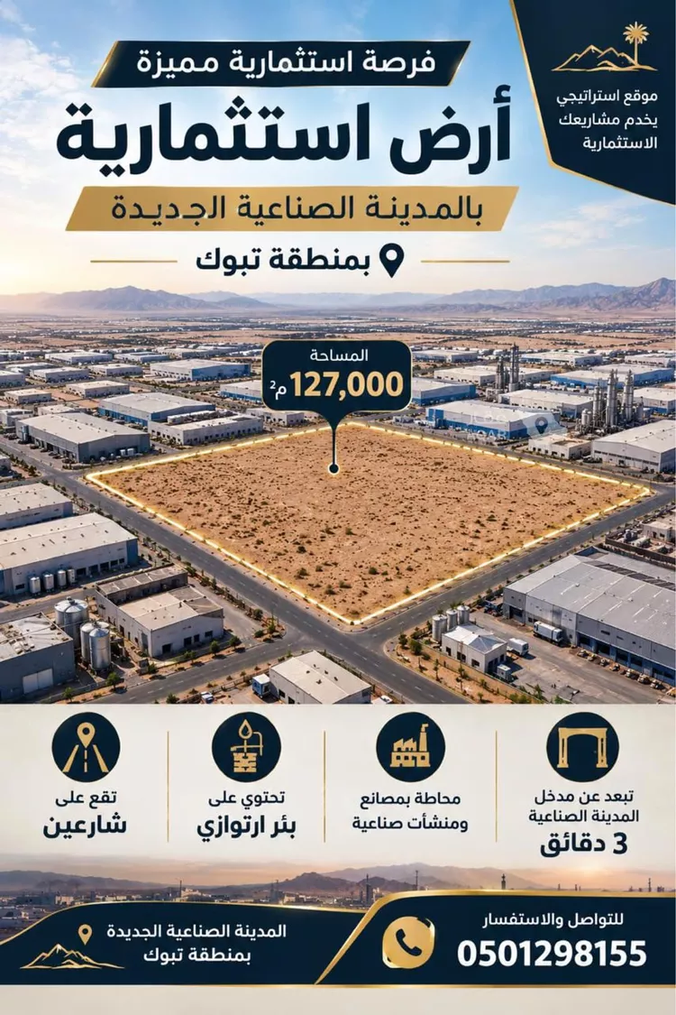 أرض للإيجار في شارع اوس ابن مالك الاشجعي ، حي منطقة الزراعية ، تبوك ، منطقة تبوك