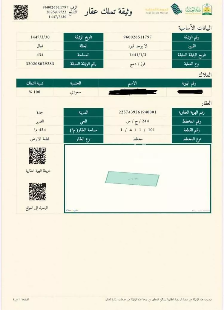 أرض للبيع في شارع عبد الكريم البنيان ، حي الغدير ، جدة ، جدة