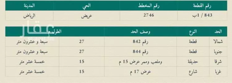 أرض للبيع في شارع جبل الرحى ، حي عريض ، الرياض ، منطقة الرياض صورة 4