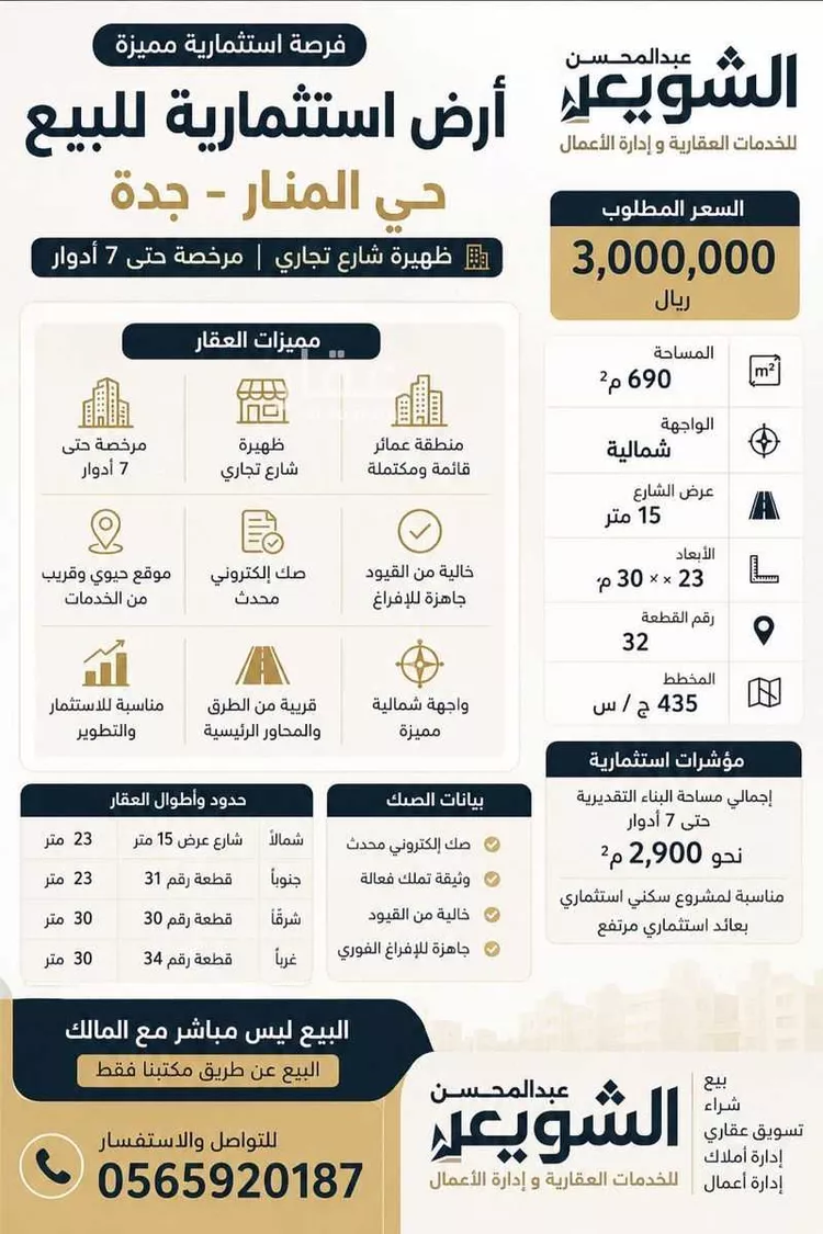 Land for Sale in Jeddah Al Manar