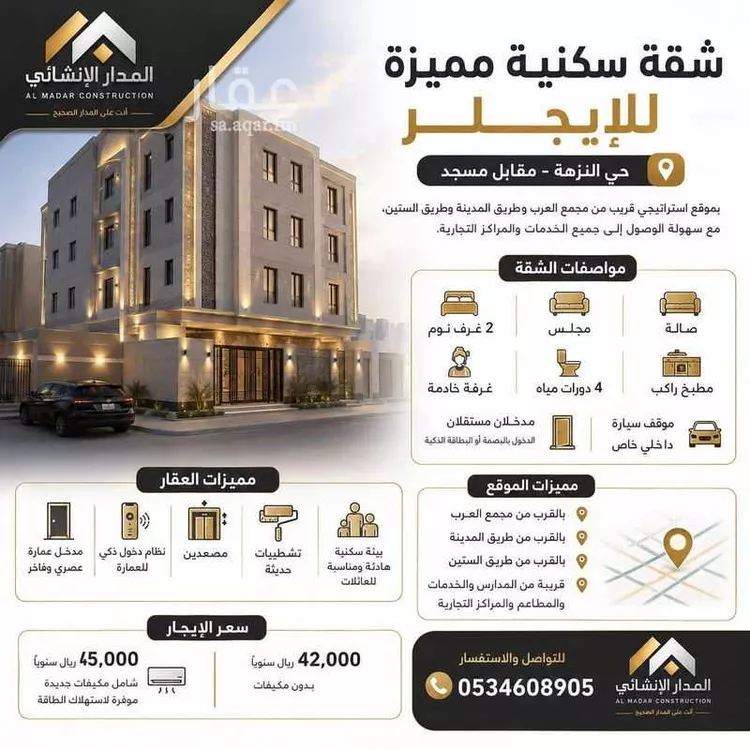 Apartment for Rent in Jeddah An Nuzhah