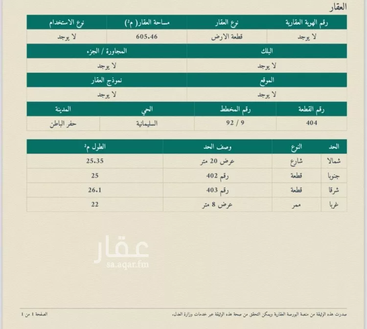 أرض للبيع في شارع يحيى الادريسي, حي السليمانية, مدينة حفر الباطن, المنطقة الشرقية صورة 5