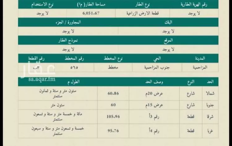 Land for Sale in Al Muzahimiyah Al Hada