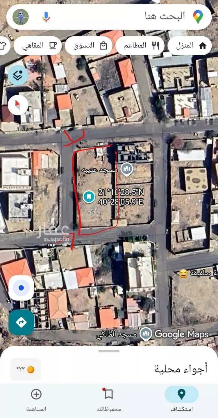 أرض للإيجار في شارع عبداللطيف عطية ، حي جبره ، الطائف ، الطائف