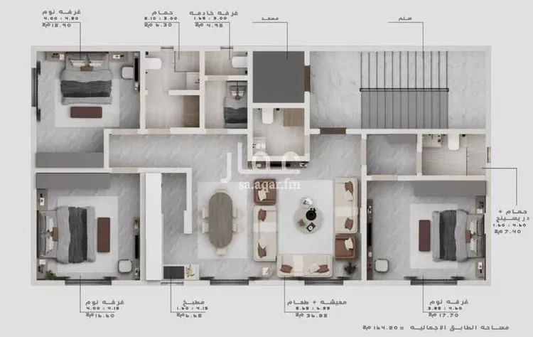 Floor for Rent in Jeddah Ar Rawdah صورة 2
