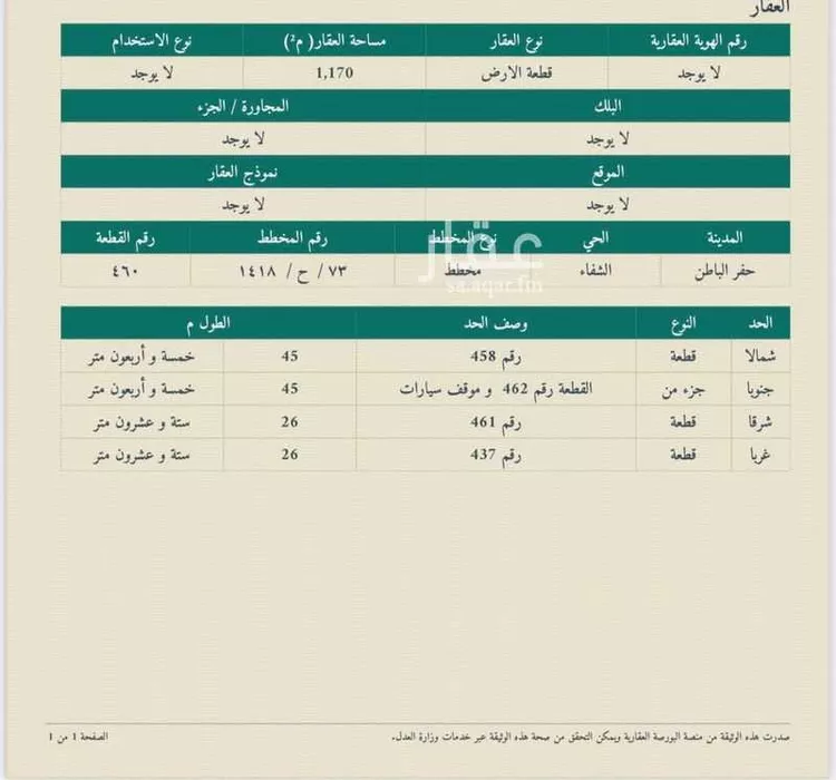 أرض للبيع في شارع الشفا 16 ، حي الشفاء ، حفر الباطن ، حفر الباطن