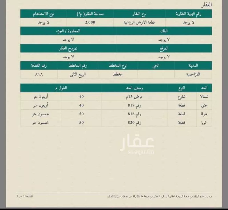 أرض للبيع في شارع ابو امية الازدي ، المزاحمية ، المزاحمية