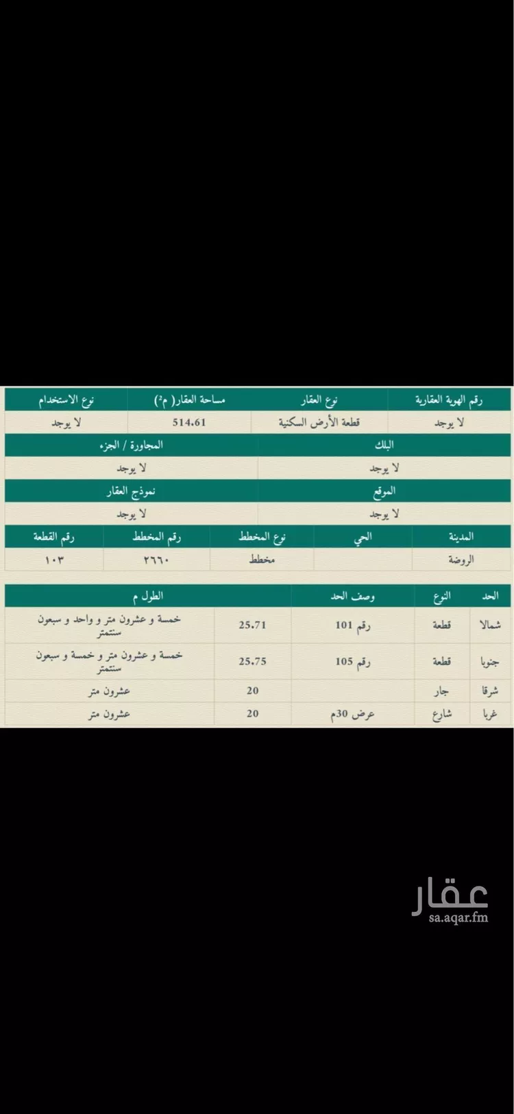 أرض للبيع في حي الروضة, مدينة الغزالة - الروضه, منطقة حائل صورة 2