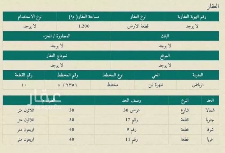 أرض للإيجار في شارع مصافي, حي ظهرة لبن, مدينة الرياض, منطقة الرياض صورة 3