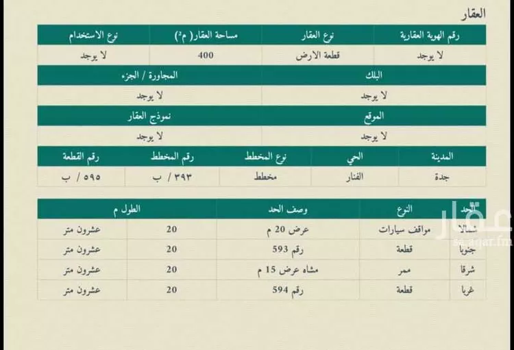 أرض للبيع في شارع R3RG+H45 ذهبان, حي الفنار, مدينة جدة, منطقة مكة المكرمة صورة 2