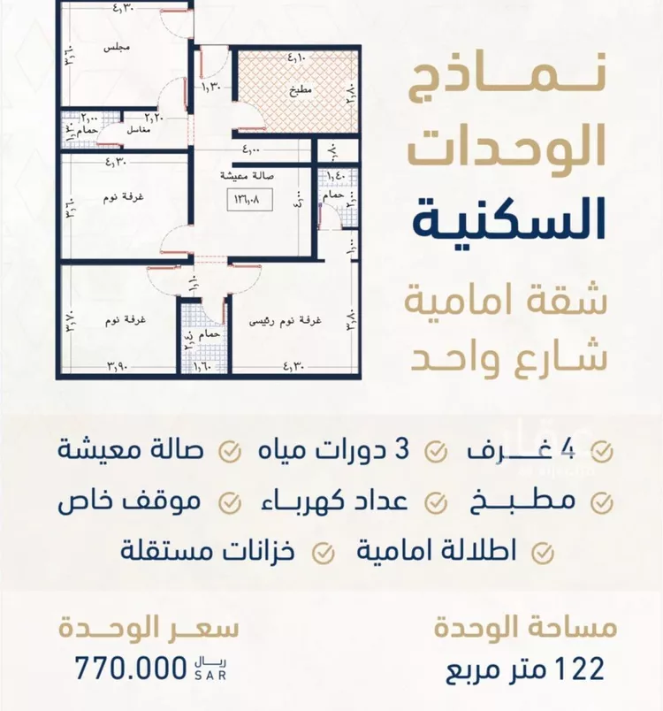 شقة للبيع في شارع صالح جمجوم, حي الروضة, مدينة جدة, منطقة مكة المكرمة صورة 3