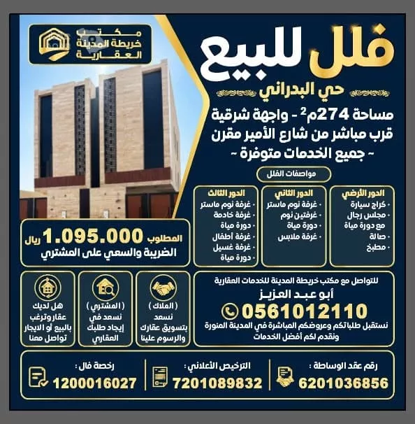 فيلا للبيع في شارع محمد بن مقحم, حي عين الخيف, مدينة المدينة المنورة, منطقة المدينة المنورة