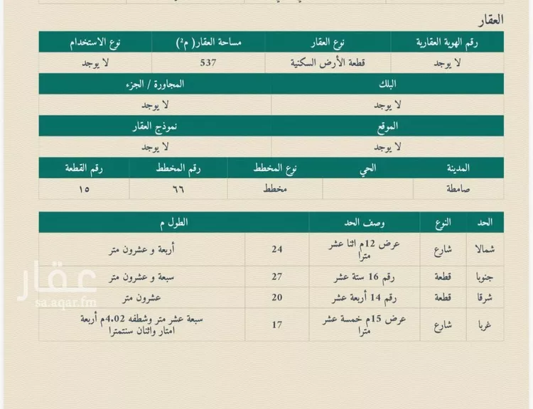 أرض للبيع في شارع الخطه, حي المكرمية, مدينة صامطة, منطقة جازان صورة 3