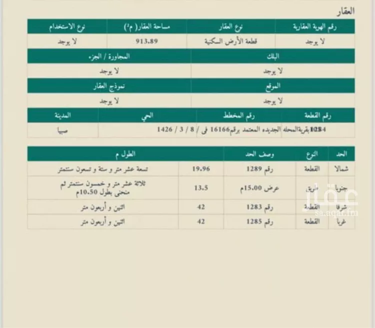 أرض للبيع في حي فرشه المحله الجديده, مدينة فرشه المحله الجديده, منطقة جازان