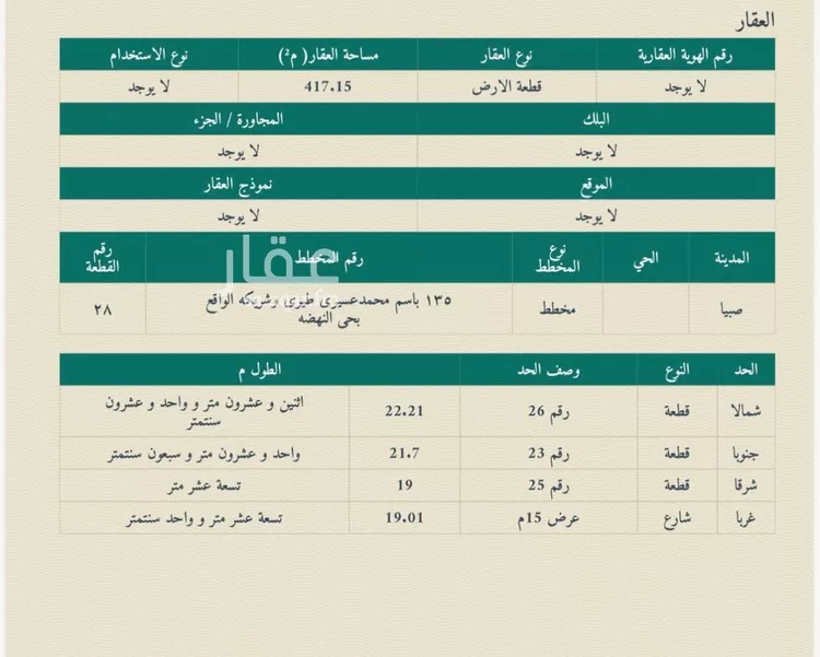 أرض للبيع في حي النهضة, مدينة صبياء, منطقة جازان صورة 4