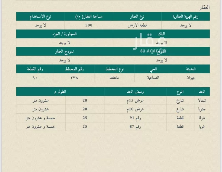 أرض للبيع في حي السويس 2, مدينة جازان, منطقة جازان صورة 5