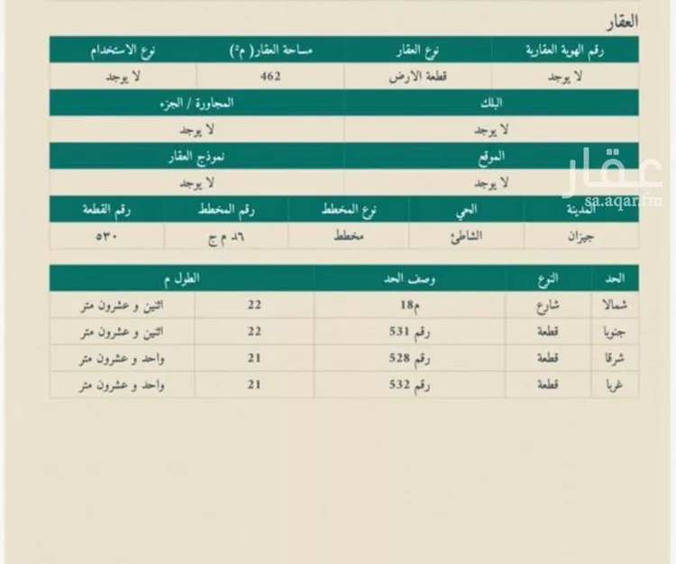 أرض للبيع في حي الشاطئ, مدينة جازان, منطقة جازان صورة 4