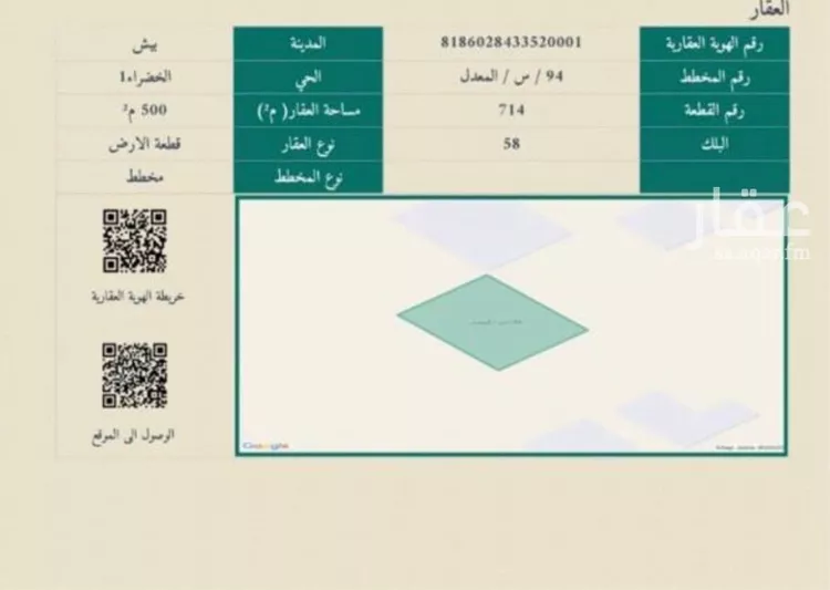 أرض للبيع في حي الخضراء 1, مدينة بيش, منطقة جازان صورة 4