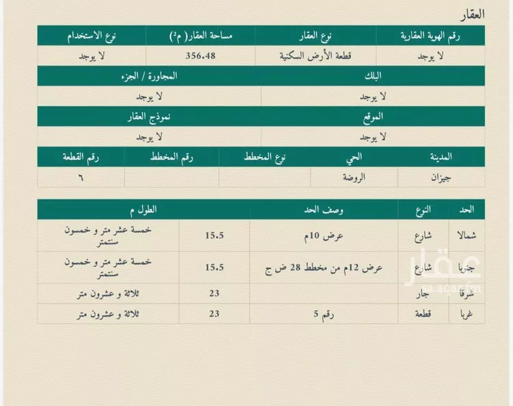 أرض للبيع في شارع الروضة 75, حي الروضة, مدينة جازان, منطقة جازان صورة 4