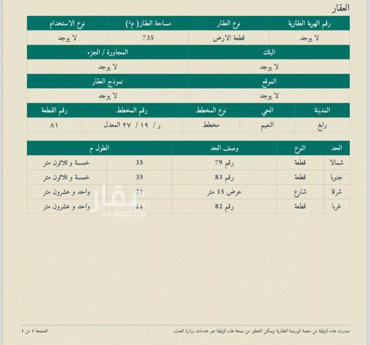 أرض للبيع في شارع شارع عمار بن ياسر, حي النعيم, مدينة رابغ, منطقة مكة المكرمة صورة 2