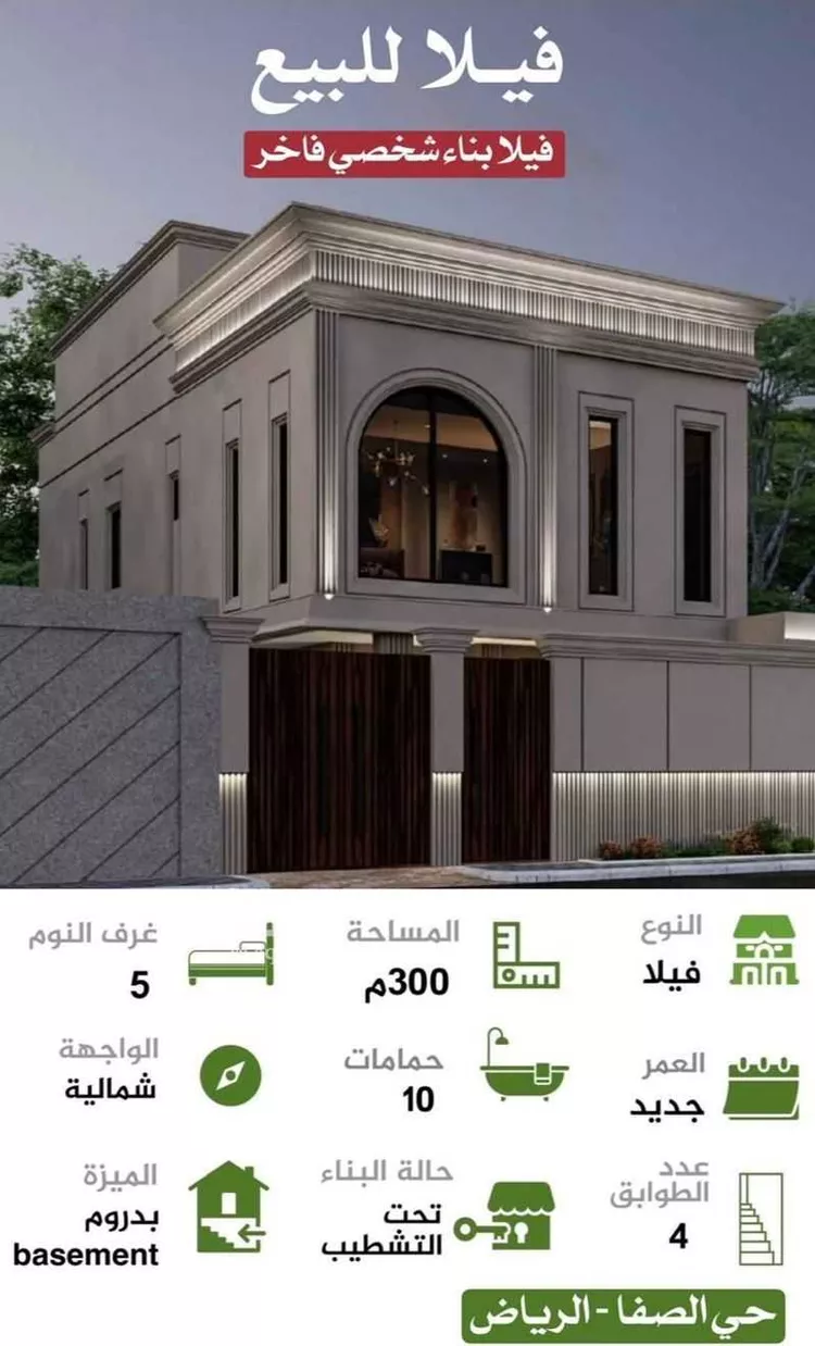فيلا للبيع في شارع مسلمة بن قيس, حي الصفاء, مدينة الرياض, منطقة الرياض