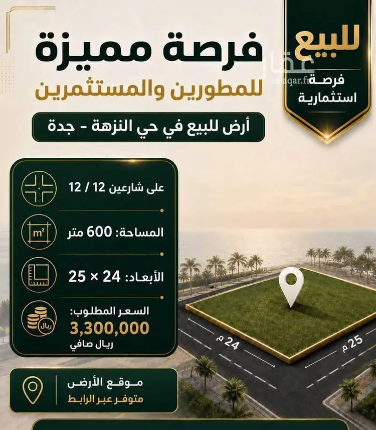 Land for Sale in Jeddah An Nuzhah