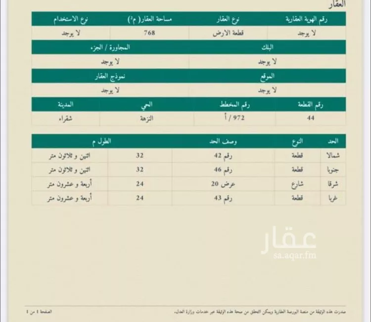 أرض للبيع في حي النزهة, مدينة شقراء, منطقة الرياض صورة 3