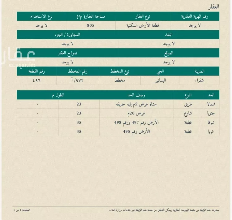 Land for Sale in Shaqra Ar Rawdah صورة 3