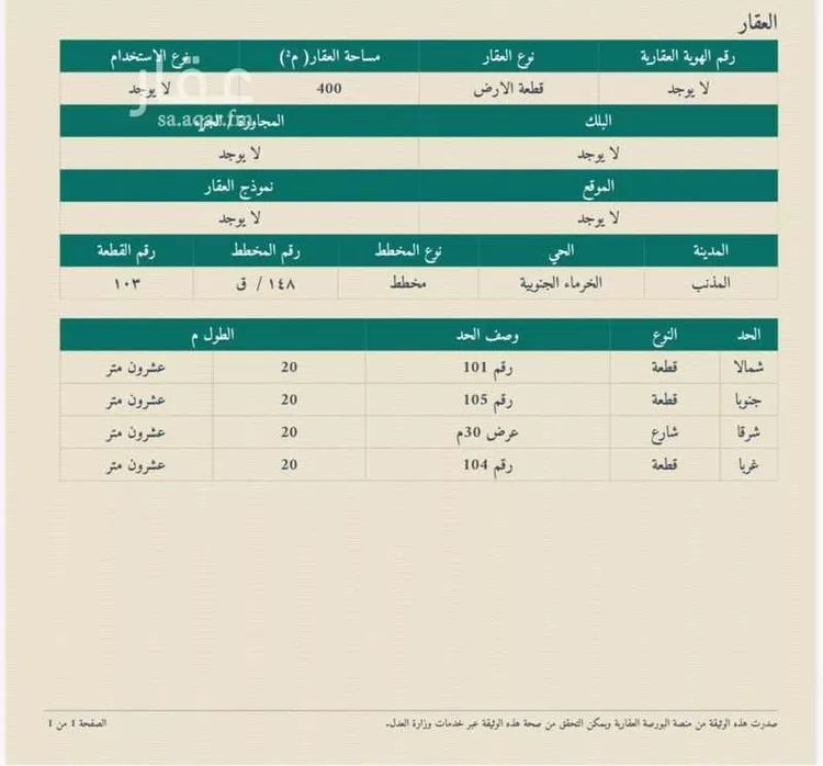 Land for Sale in Al Mithnab Nab'ah صورة 4