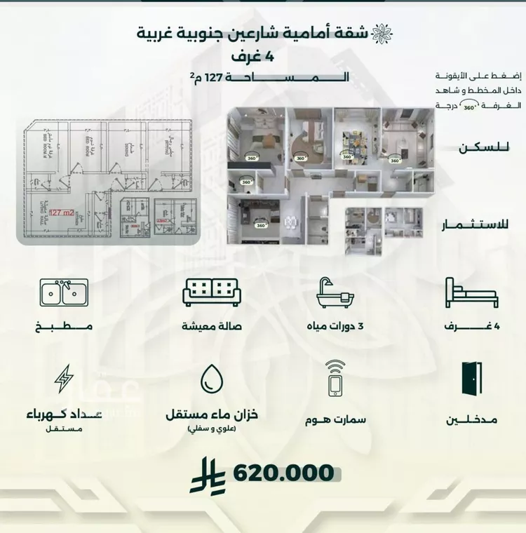 شقة للبيع في شارع احمد زين, حي الروضة, مدينة جدة, منطقة مكة المكرمة صورة 2