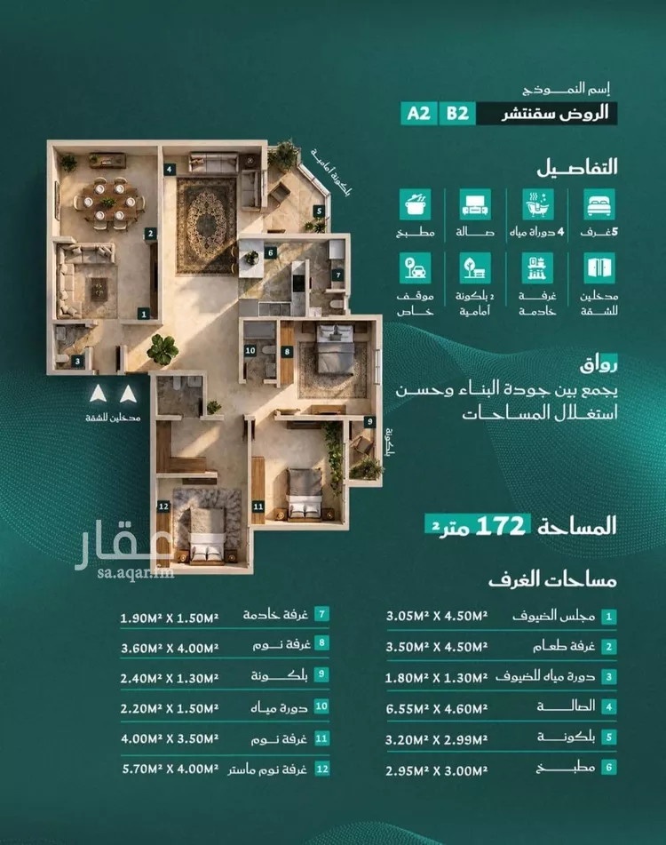 شقة للبيع في شارع احمد بن عيسى الرومي, حي الفيحاء, مدينة جدة, منطقة مكة المكرمة صورة 2