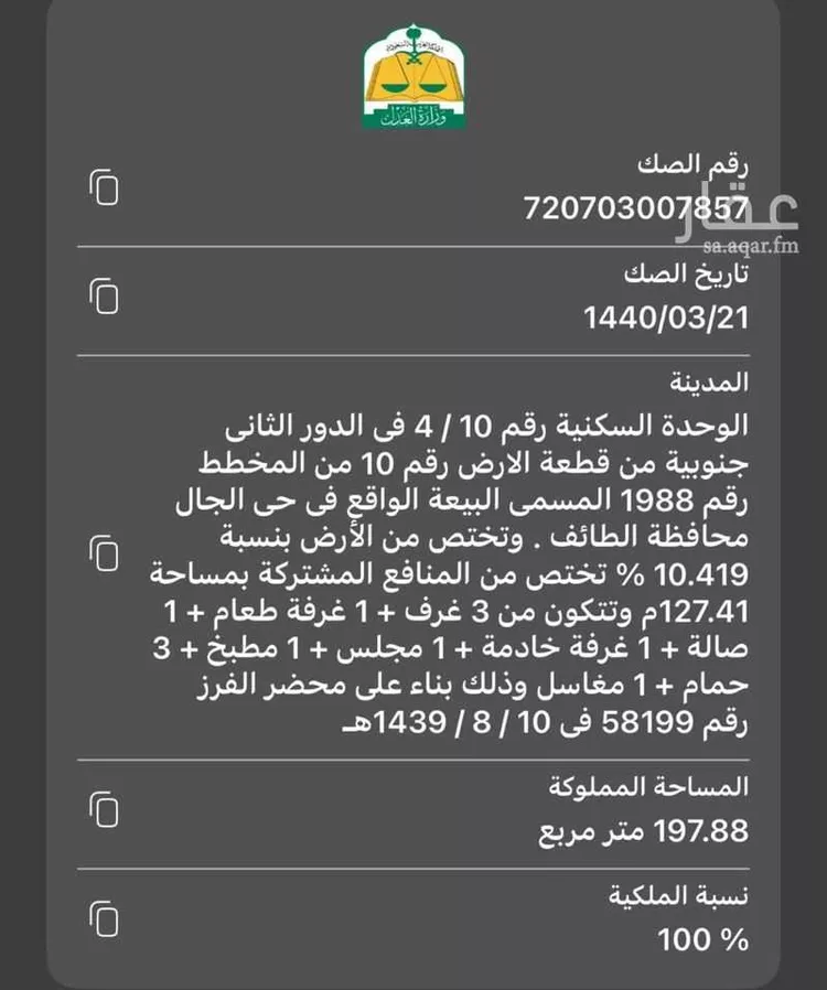 شقة للبيع في حي الريان ، الطائف ، الطائف