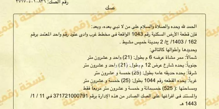 أرض للبيع في شارع محمد الصباغ, حي عتود الجنوبي, مدينة خميس مشيط, منطقة عسير صورة 2
