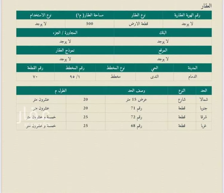 Land for Sale in Dammam An Nada صورة 2