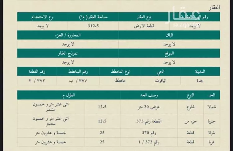 أرض للبيع في شارع محمد صالح جمجوم, حي الياقوت, مدينة جدة, منطقة مكة المكرمة