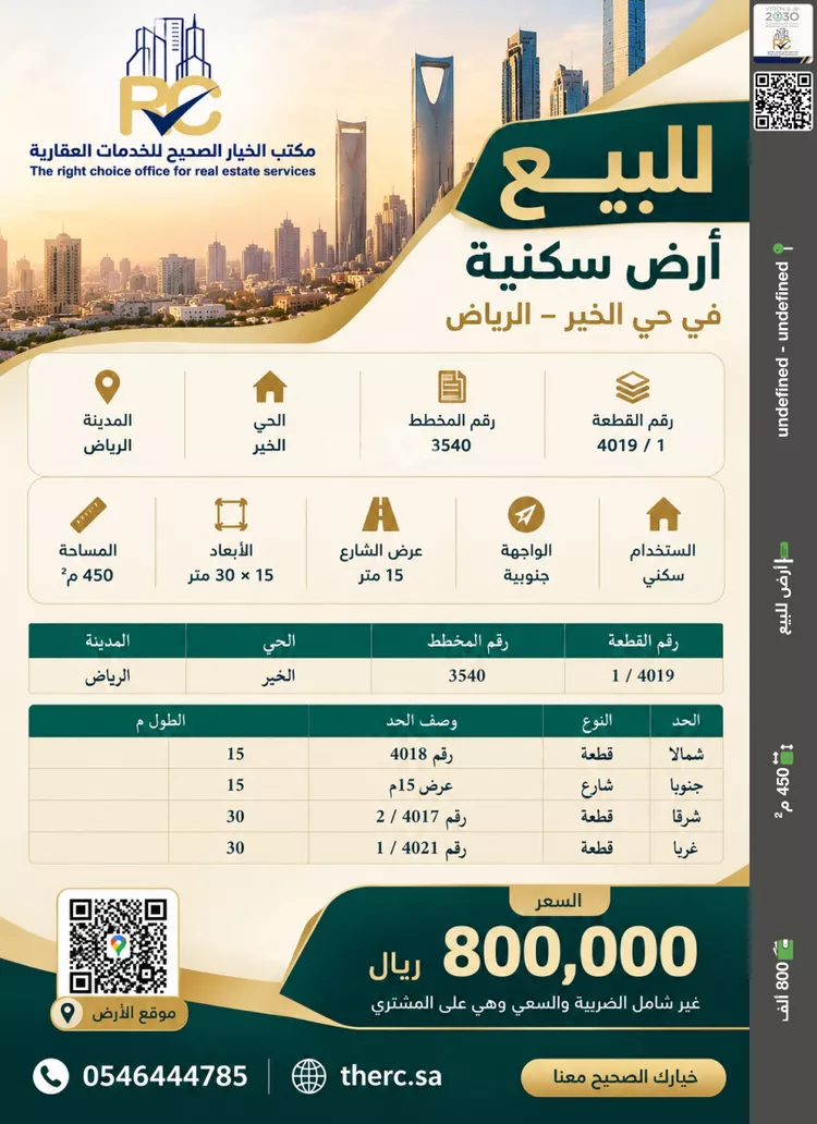 أرض للبيع في حي الخير, مدينة الرياض, منطقة الرياض صورة 2