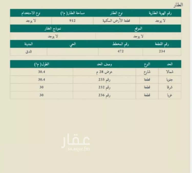 أرض للبيع في مدينة ثادق, منطقة الرياض