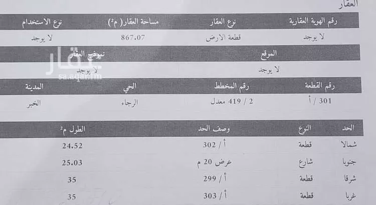 أرض للإيجار في حي الرجاء, مدينة الخبر, المنطقة الشرقية