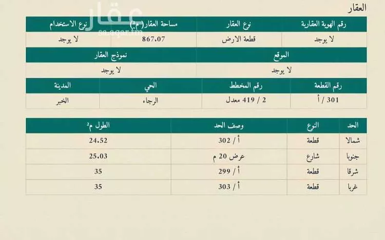 أرض للإيجار في حي الرجاء, مدينة الخبر, المنطقة الشرقية