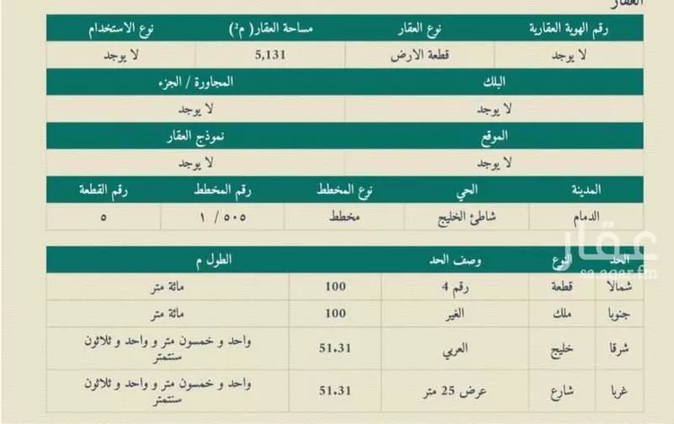 أرض للبيع في شارع الهاف مون, حي شاطئ نصف القمر, مدينة الدمام, المنطقة الشرقية