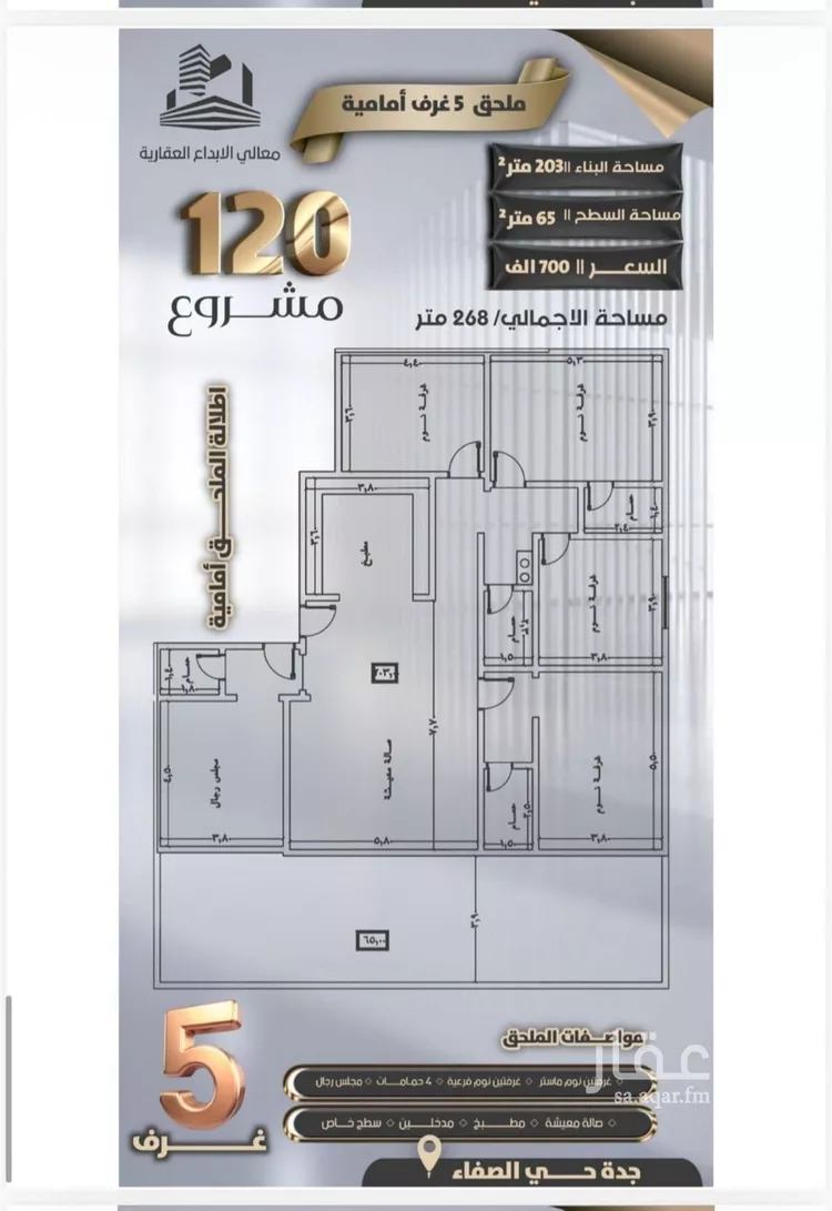 شقة للبيع في شارع الحارث ابن زيد الانصاري, حي الصفاء, مدينة جدة, منطقة مكة المكرمة صورة 2