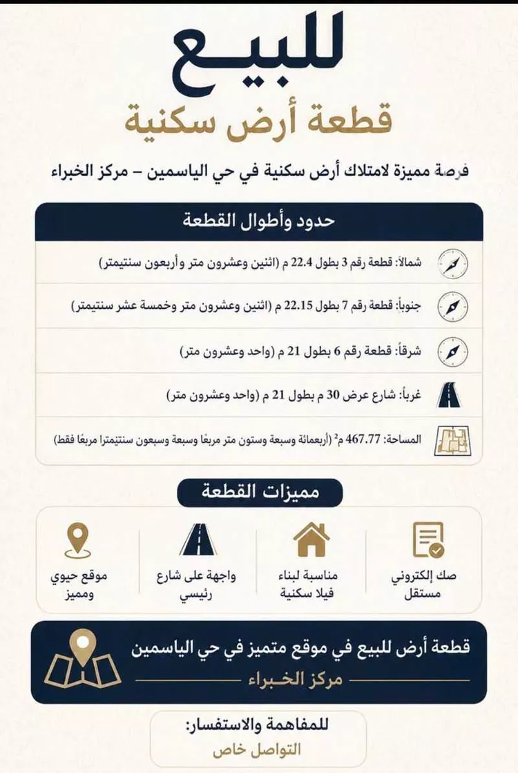 Land for Sale in Riyadh Al Khabra Al Yasmin