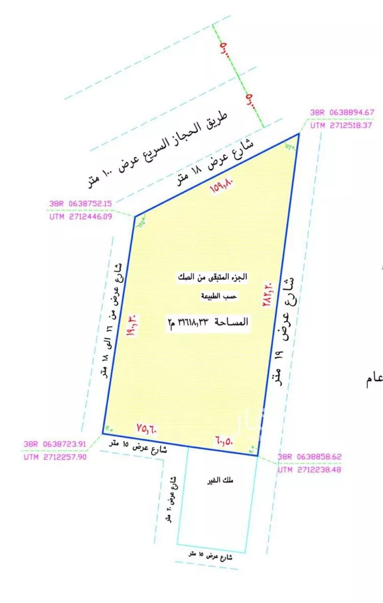 أرض للبيع في شارع طريق مكة المكرمة, مدينة المزاحميه, منطقة الرياض