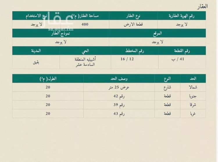 Land for Sale in Buqayq Ishbiliyah